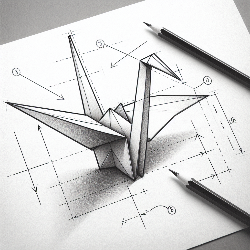 How to draw Origami Crane