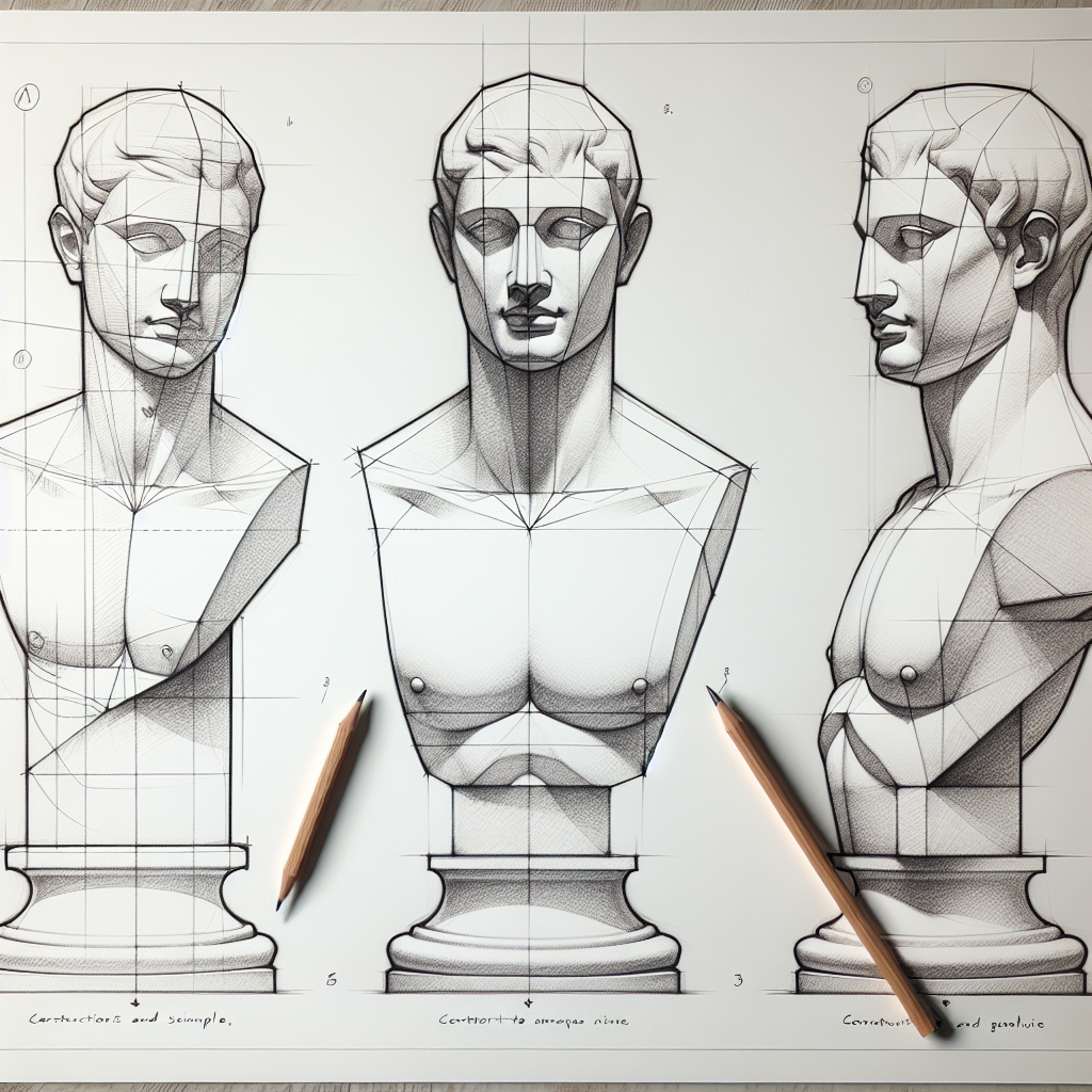 How to draw Sculpture Bust