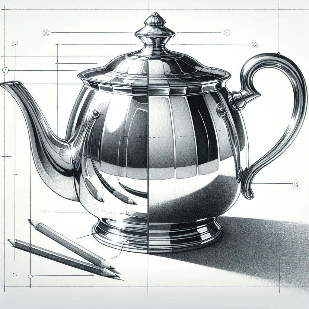 How to draw Silver Teapot