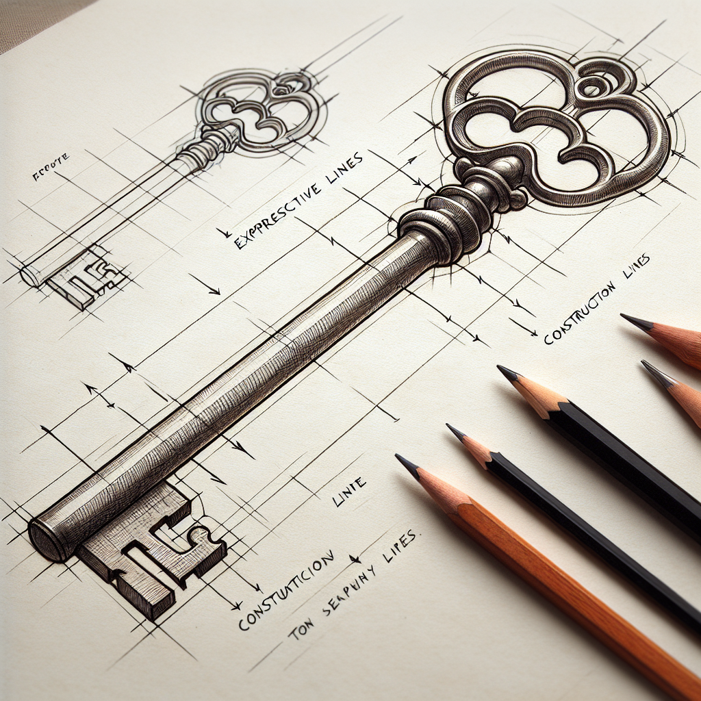 How to draw Vintage Key