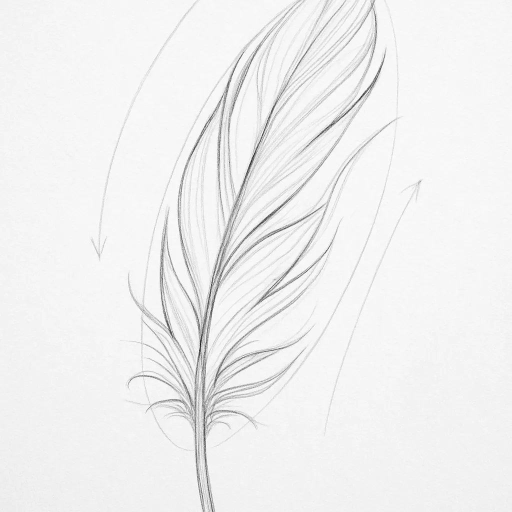 How to draw a feather