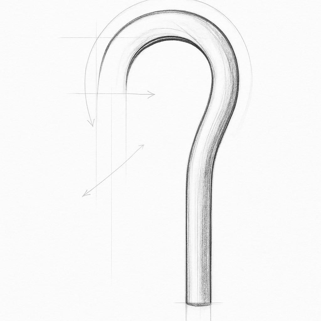 How to draw an umbrella handle