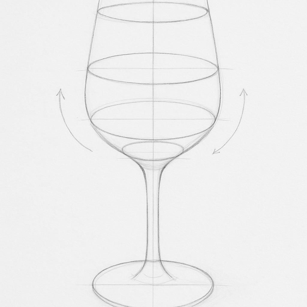 How to draw a wine glass