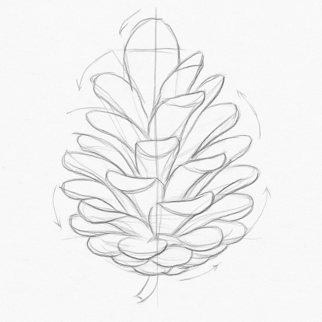 How to draw a pinecone