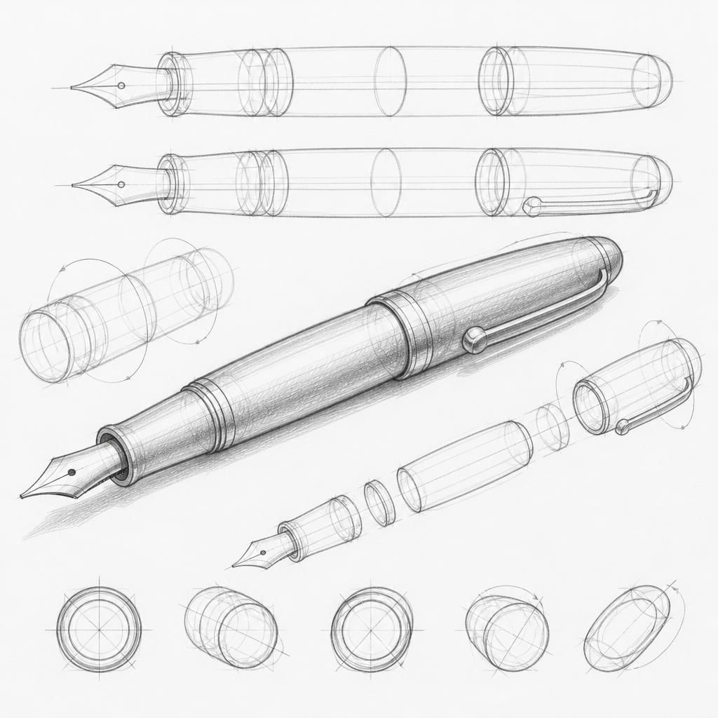 How to draw a fountain pen