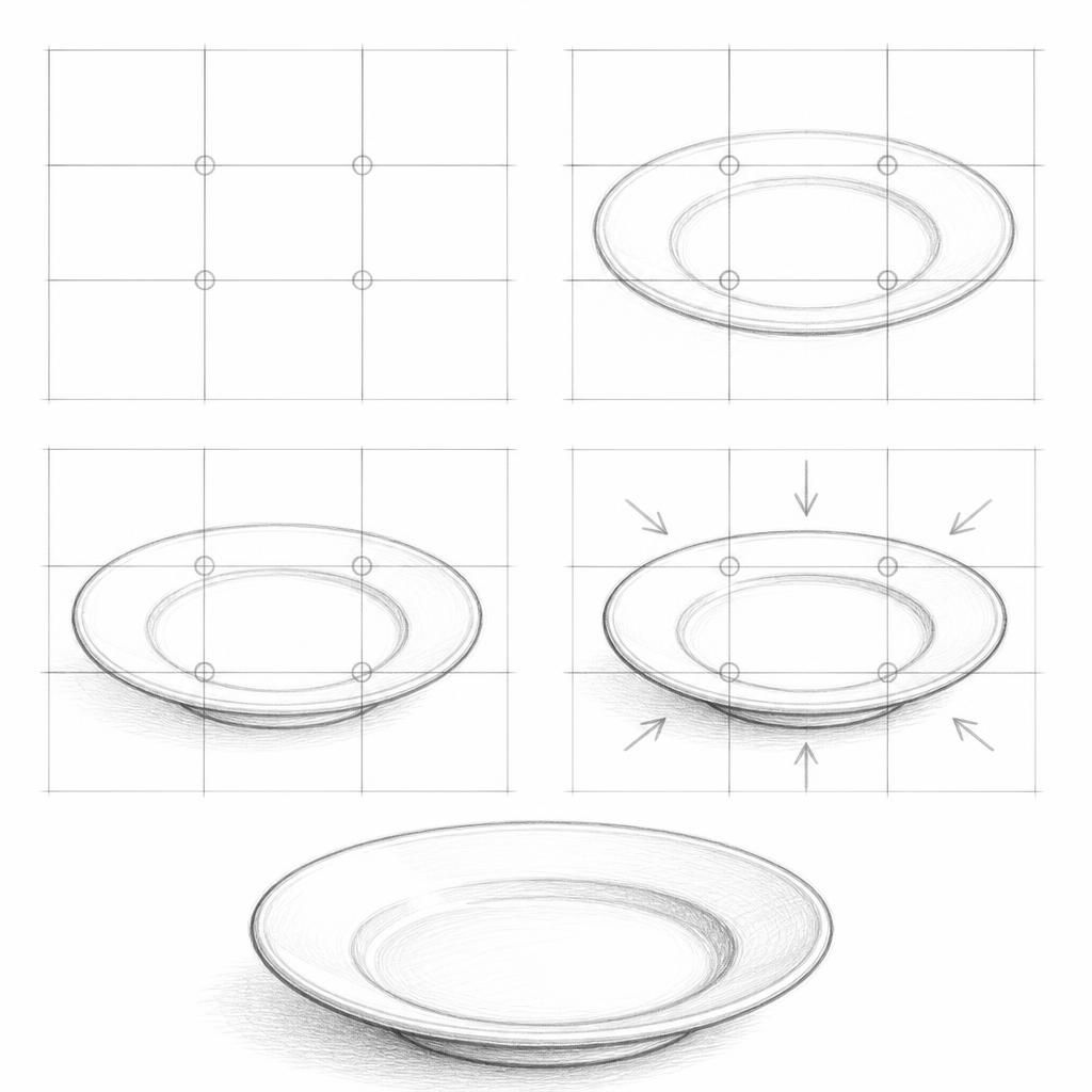 How to draw a ceramic plate
