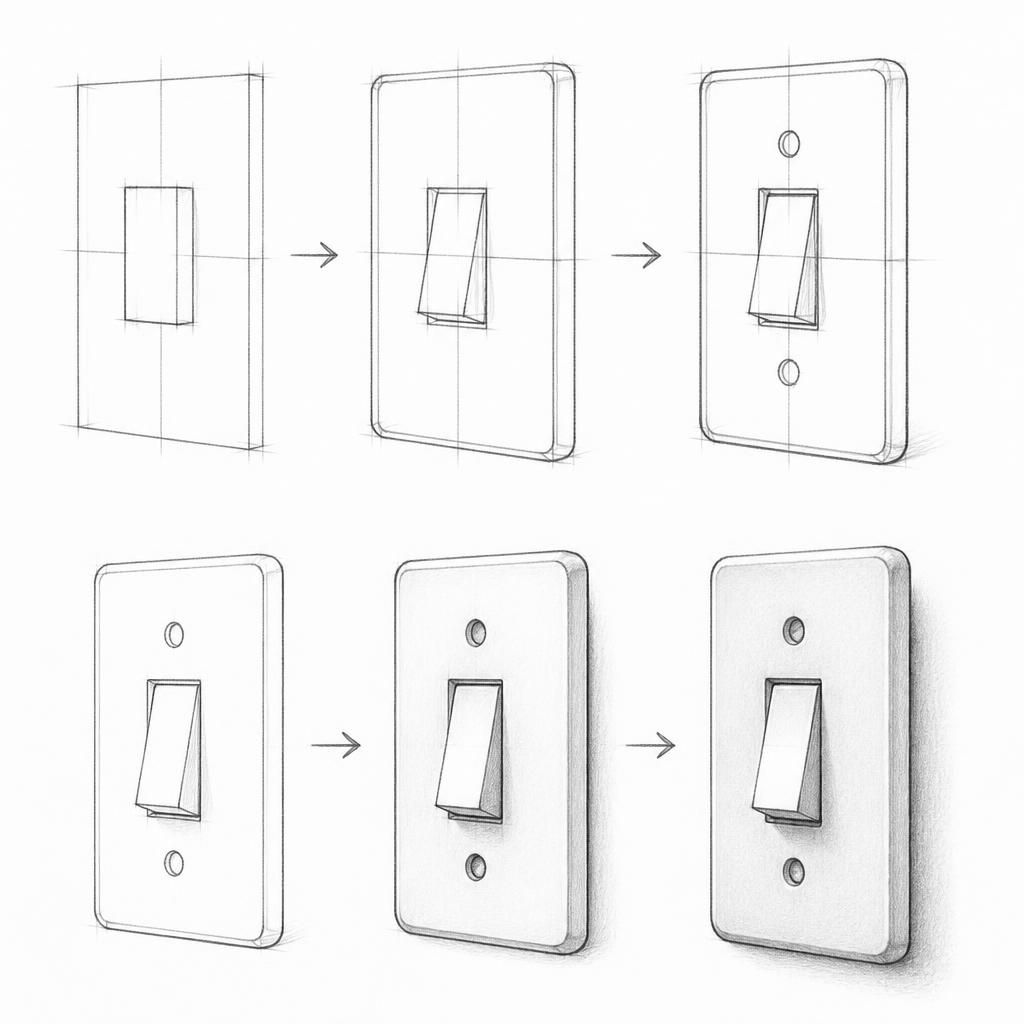 How to draw a light switch