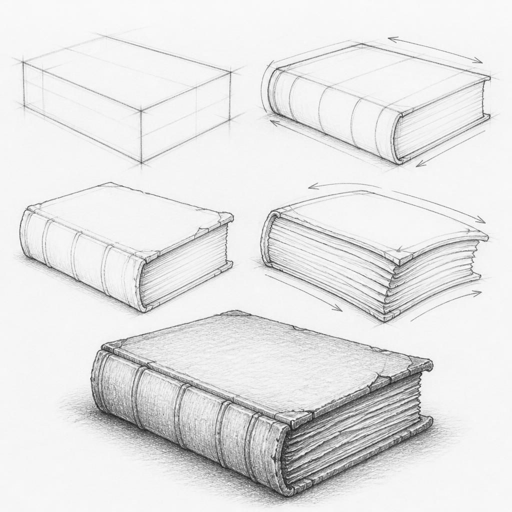 How to draw an old book