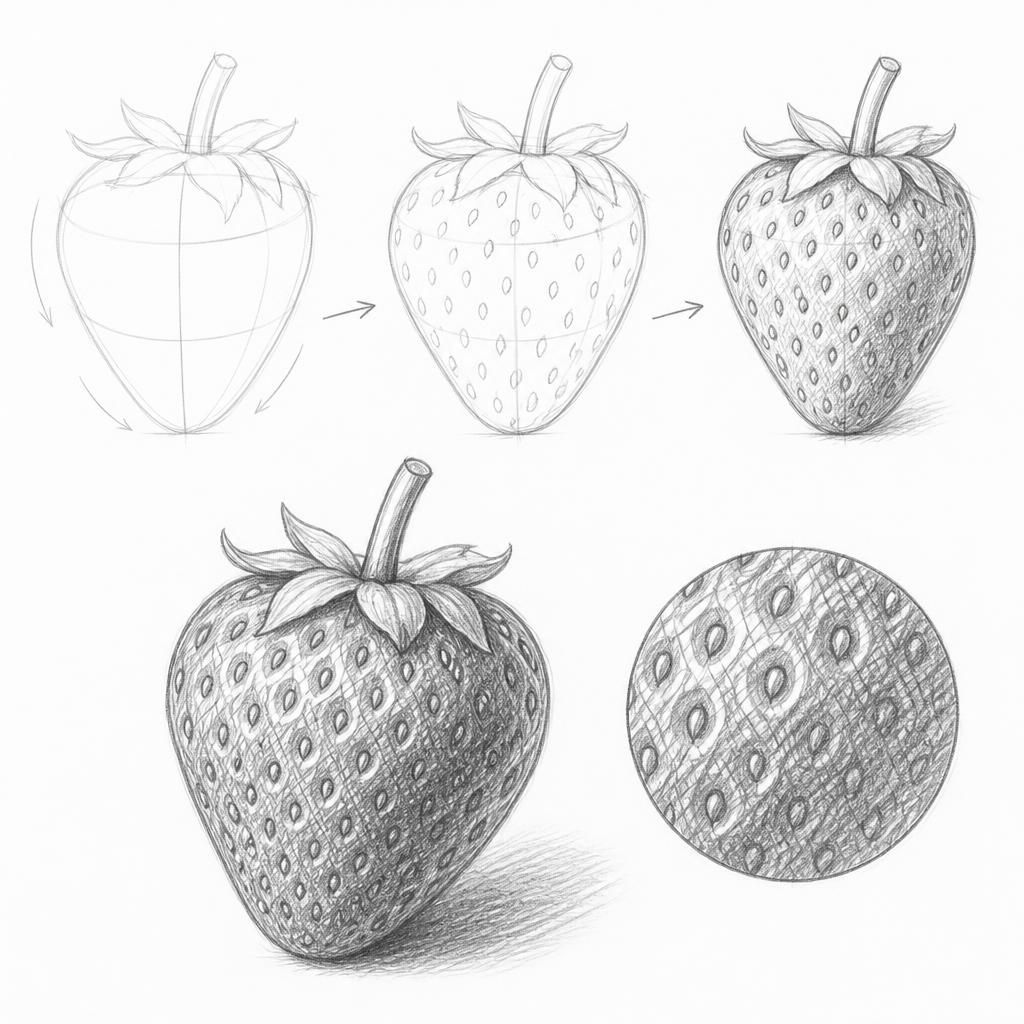 How to draw a strawberry