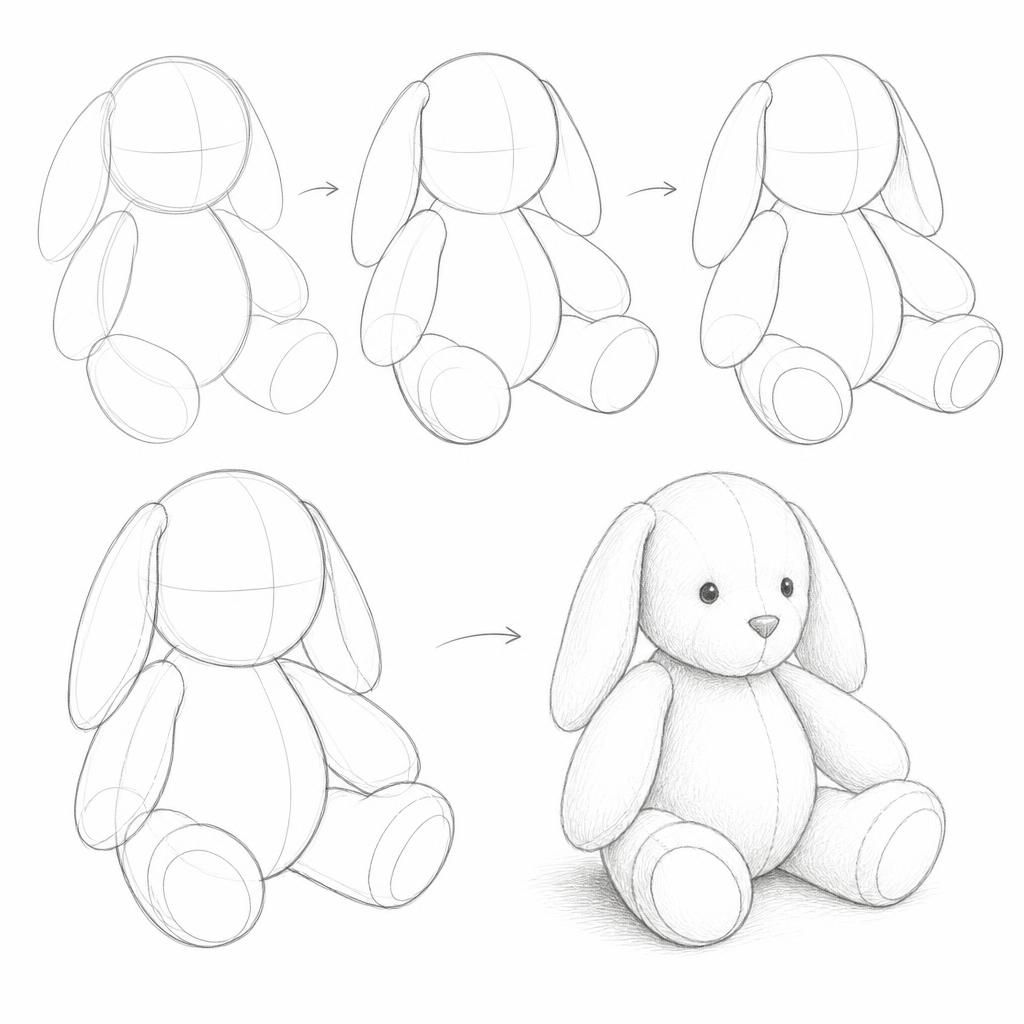 How to draw a plush toy
