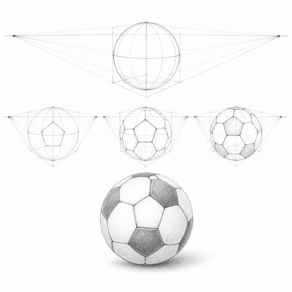 How to draw a soccer ball