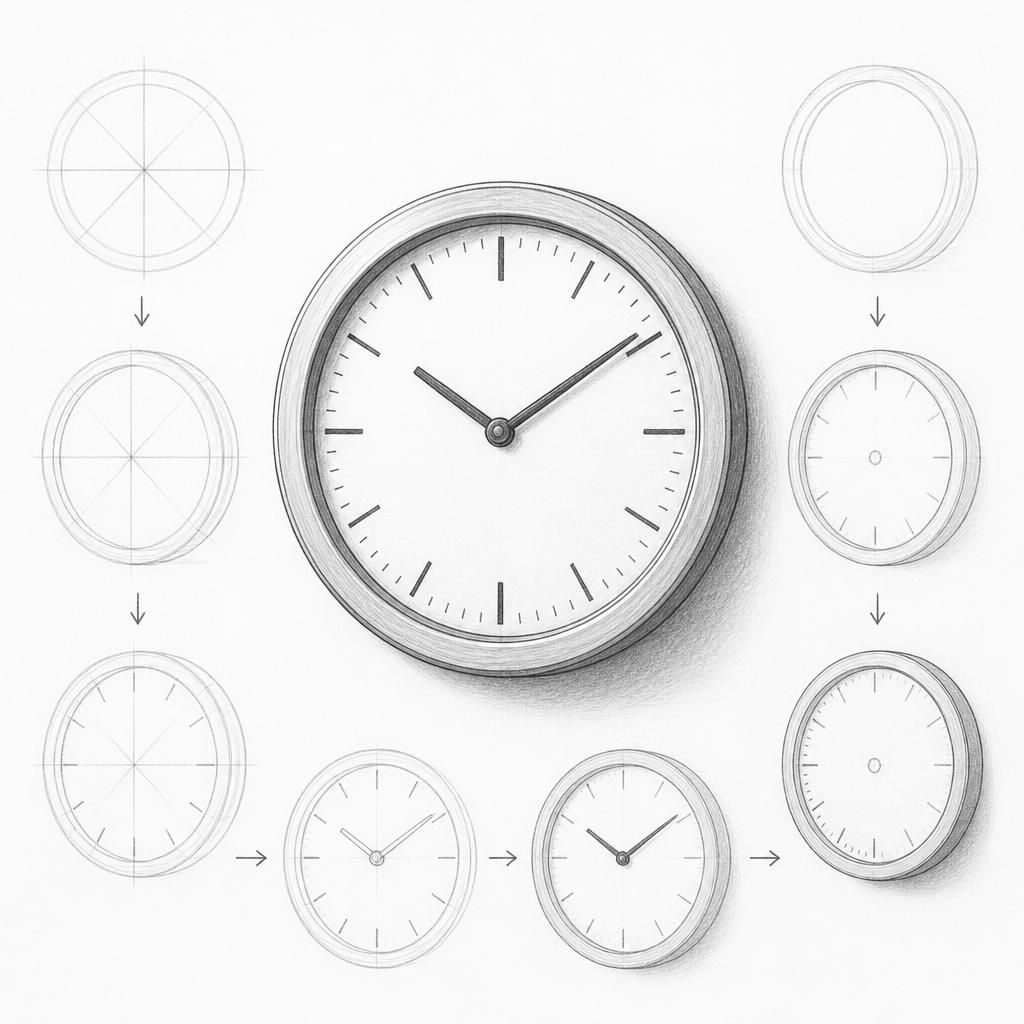How to draw a wall clock