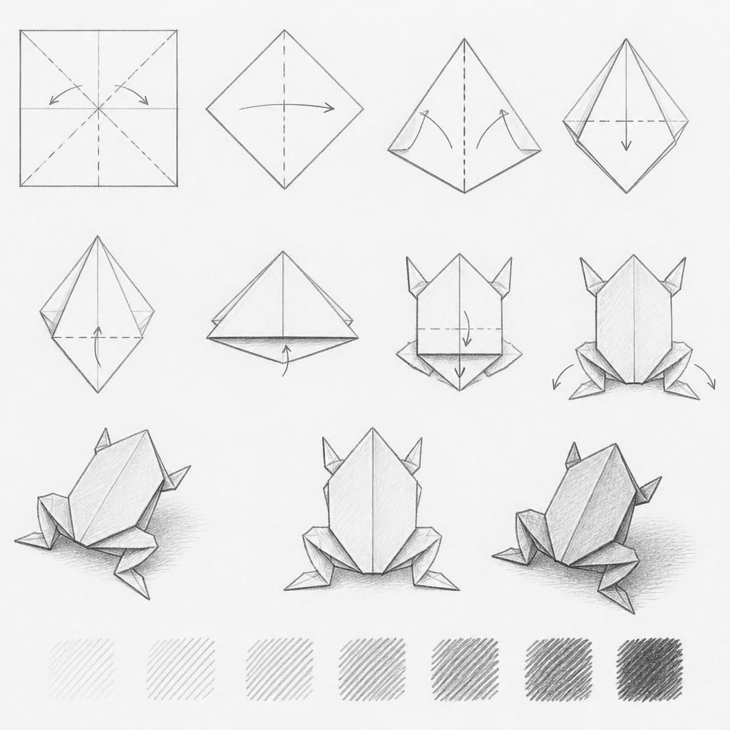 Origami Shapes Guide How to Draw an Origami Frog: 15-Minute Step-by-Step Guide
